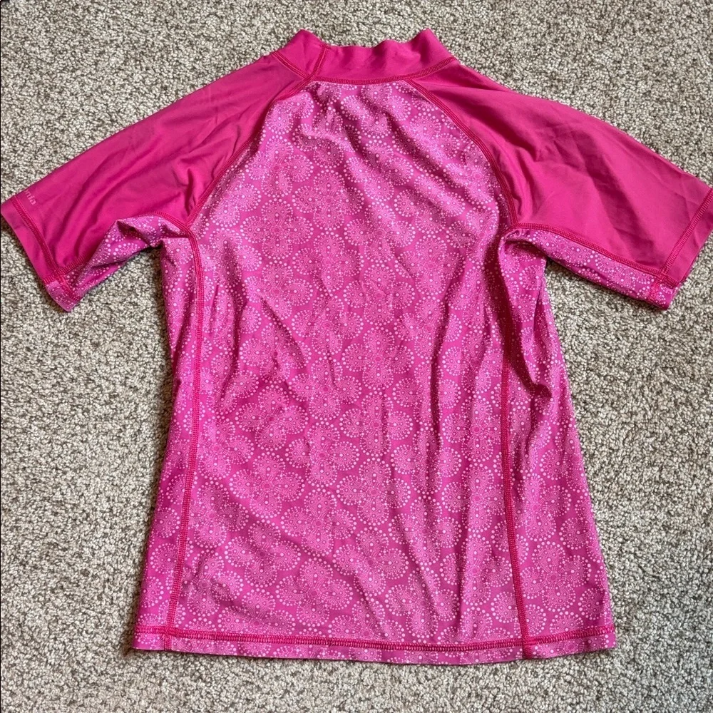 Patagonia Girls Pink Short Sleeve Rash-guard Top Size XL (14) | surf | beach |